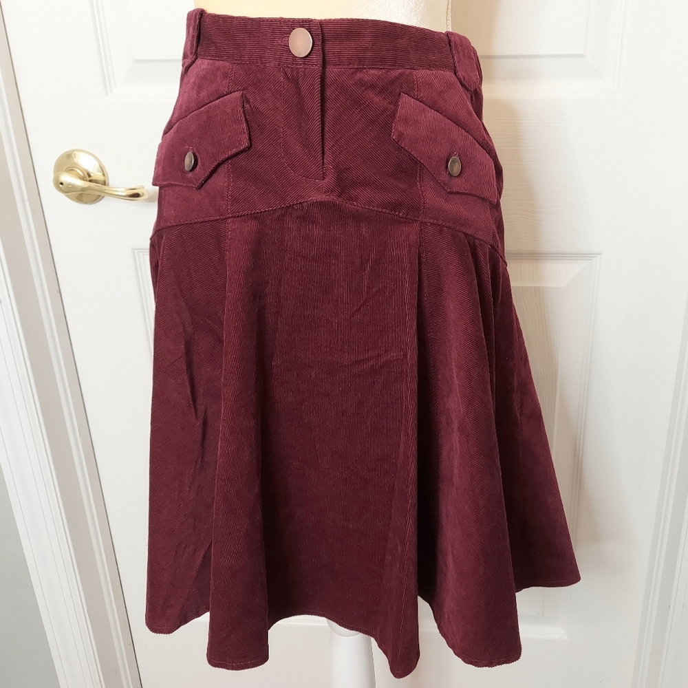 DVF Burgundy Corduroy Skirt